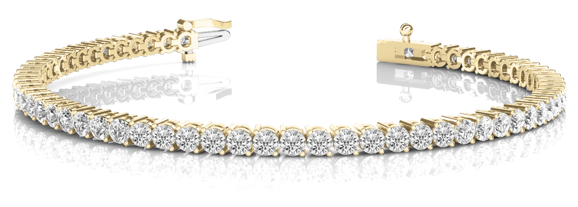 14K Yellow Gold 10ct Diamond Line Bracelet