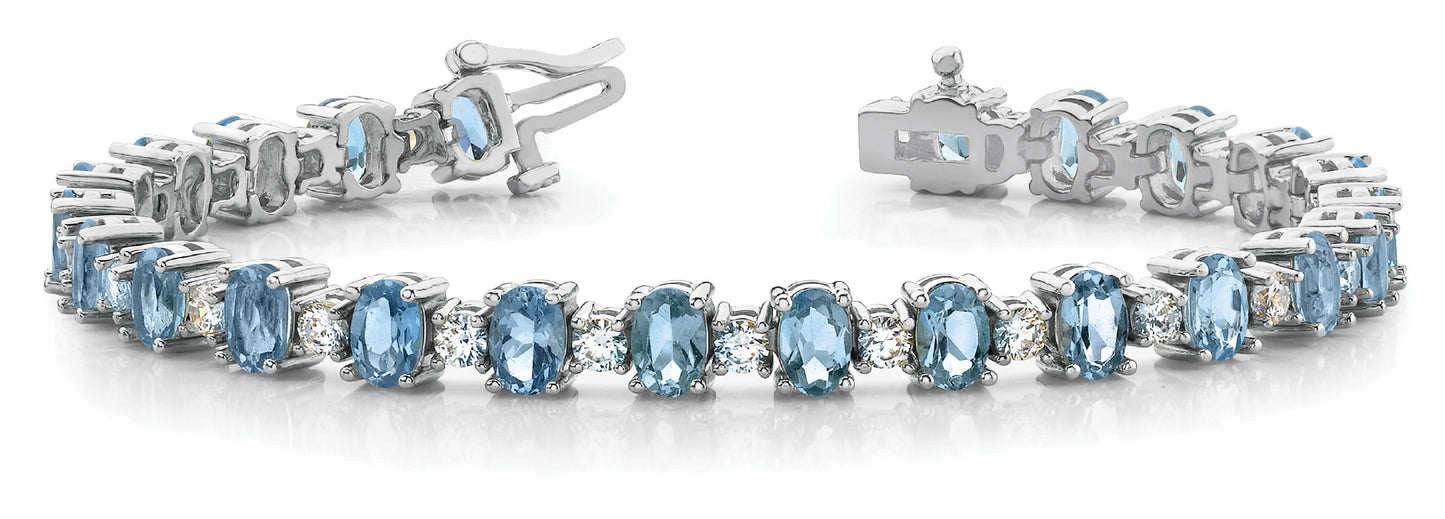 Multi-Diamond Precious Metal Bracelet
