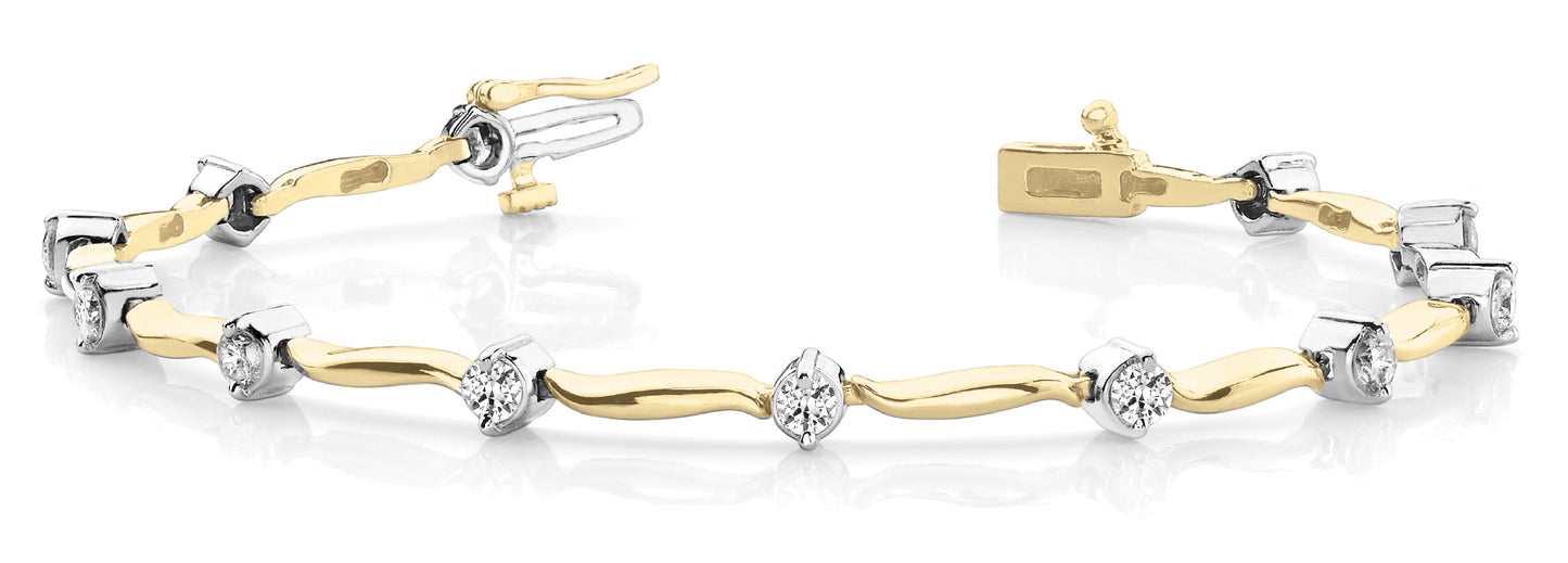 14K Yellow Gold 1.5 CT Diamond Fashion Bracelet