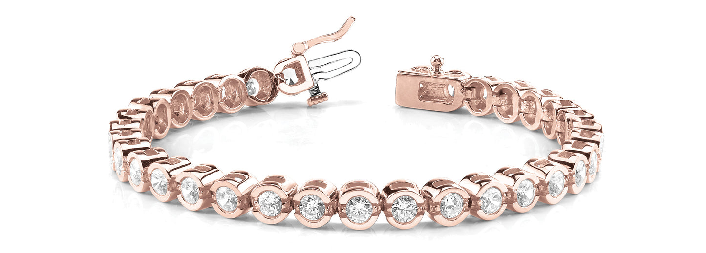 14K Rose Gold Diamond In-Line Fashion Bracelet
