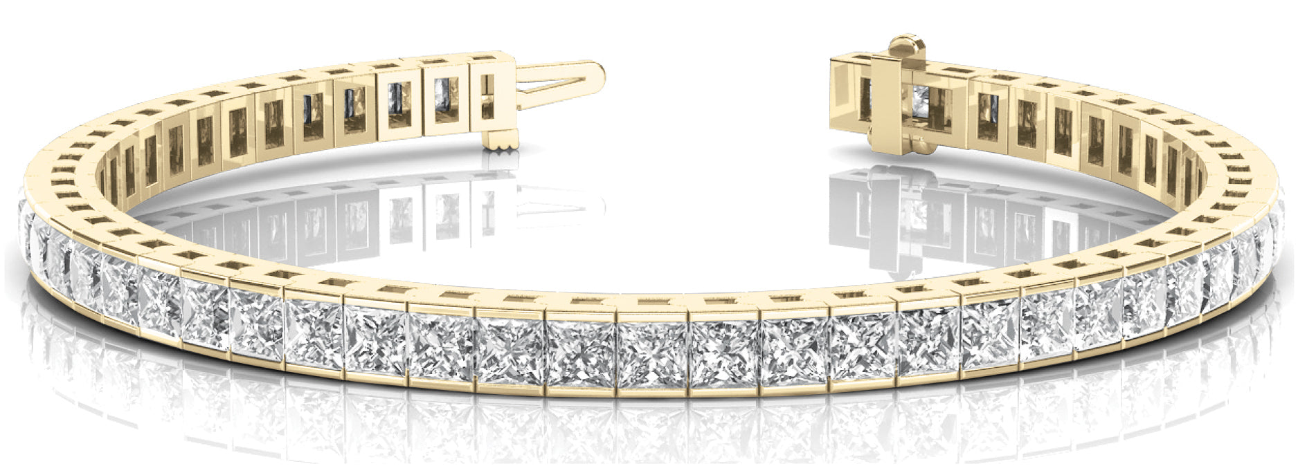 14K Yellow Gold Square Diamond Fashion Bracelet