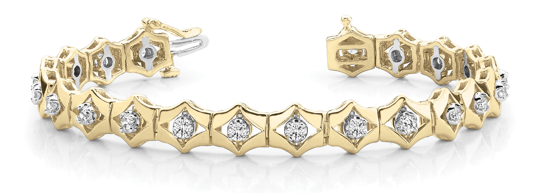 14K Yellow Gold 1.9 CT Diamond Fashion Bracelet