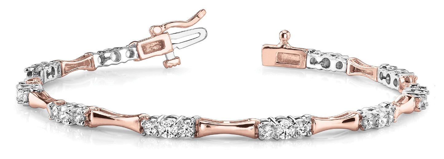 14K Rose Gold 2 CT Diamond Fashion Bracelet