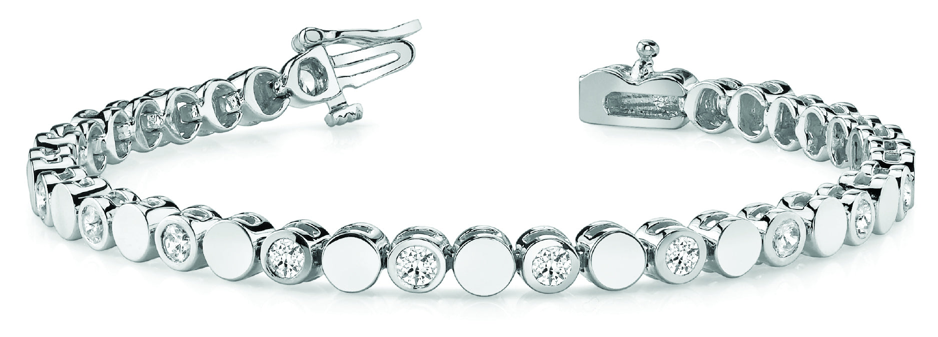Diamond Round Link Bracelet