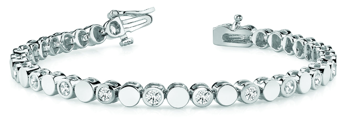 Diamond Round Link Bracelet