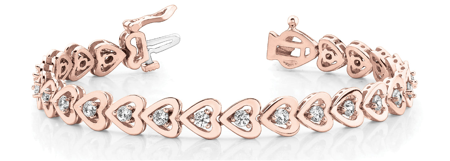 14K Rose Gold Diamond Fashion Bracelet