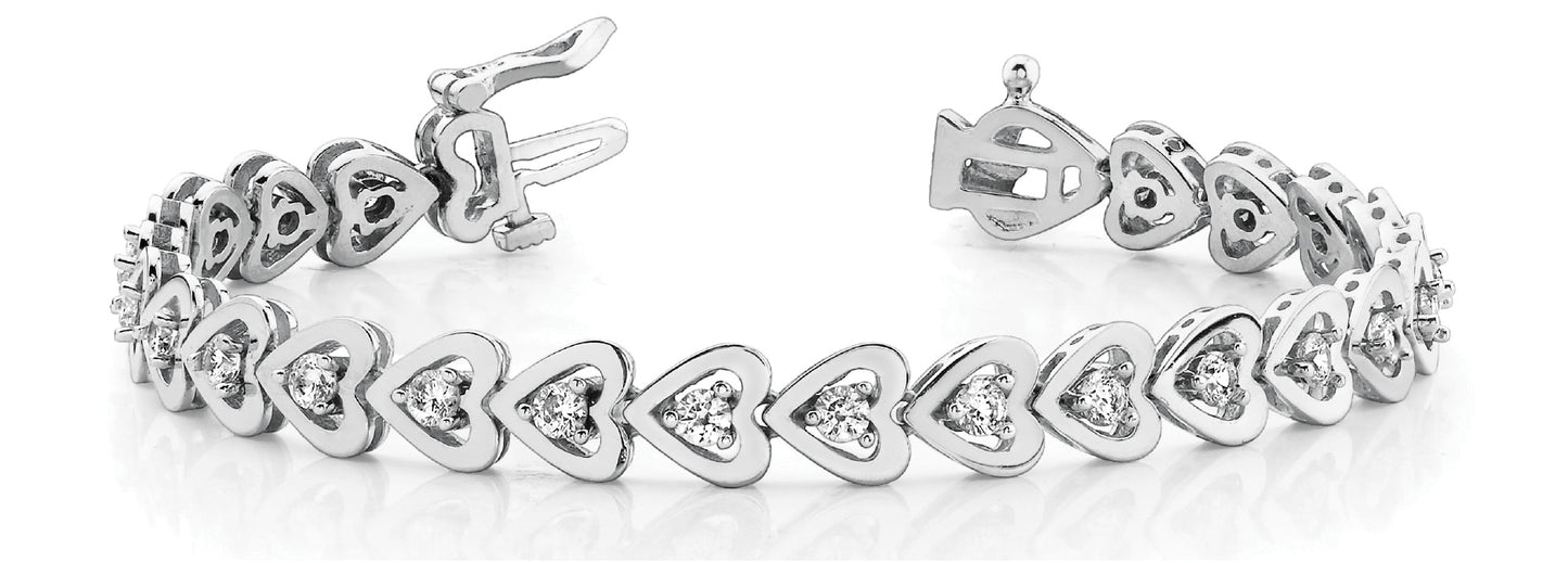 Diamond Heart Line Bracelet