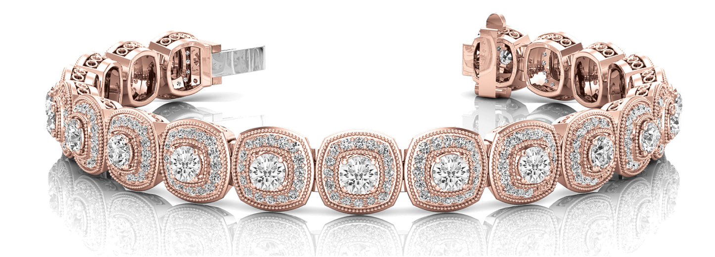 18K Rose Gold Multi-Diamond Fashion Bracelet