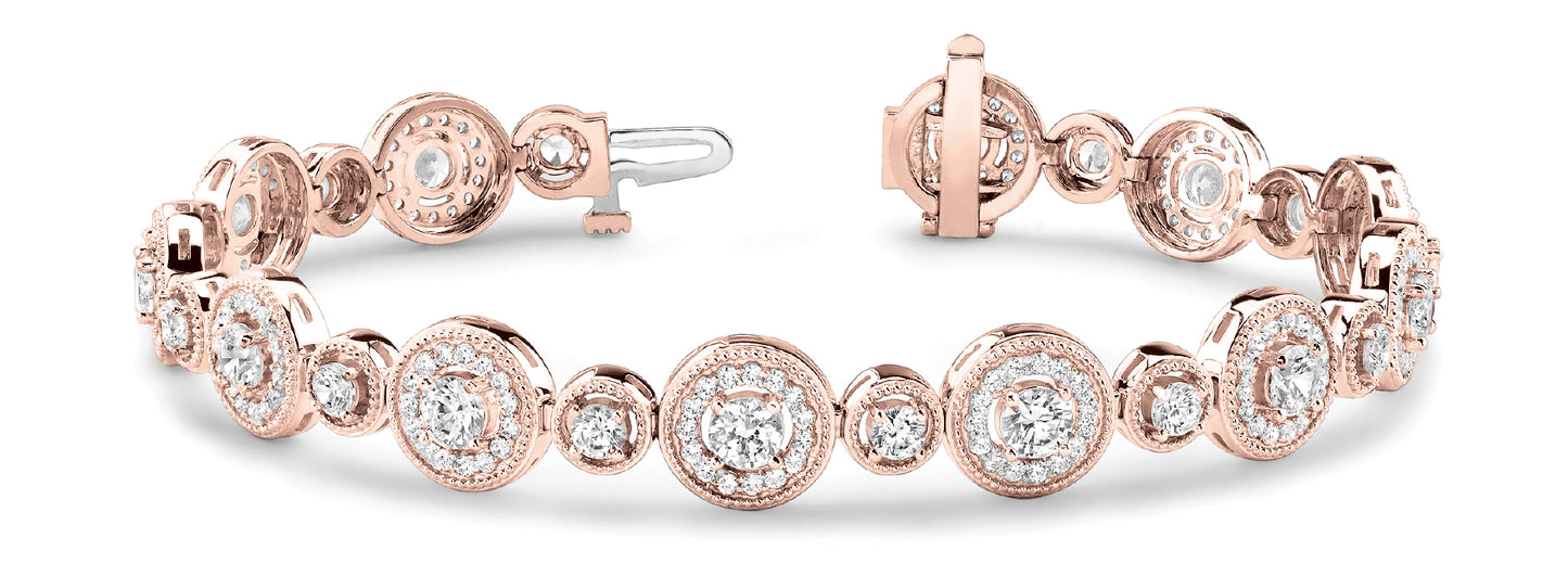 Rose Gold Vintage Diamond Tennis Bracelet