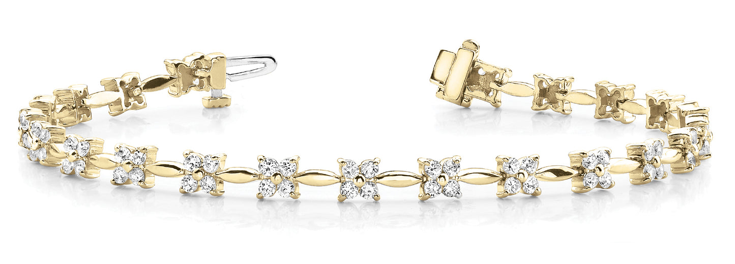 14K Yellow Gold Diamond Fashion Bracelet