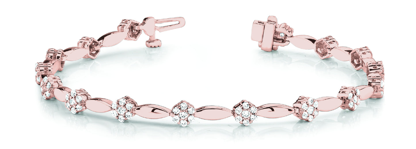 18K Rose Gold Diamond Fashion Bracelet