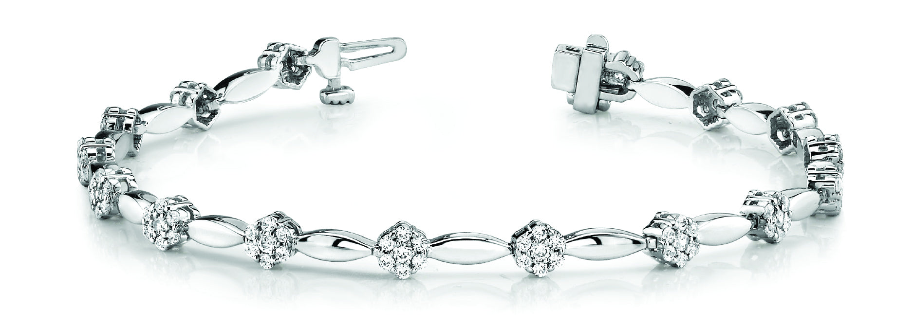 Multi-Diamond Cluster Link Bracelet