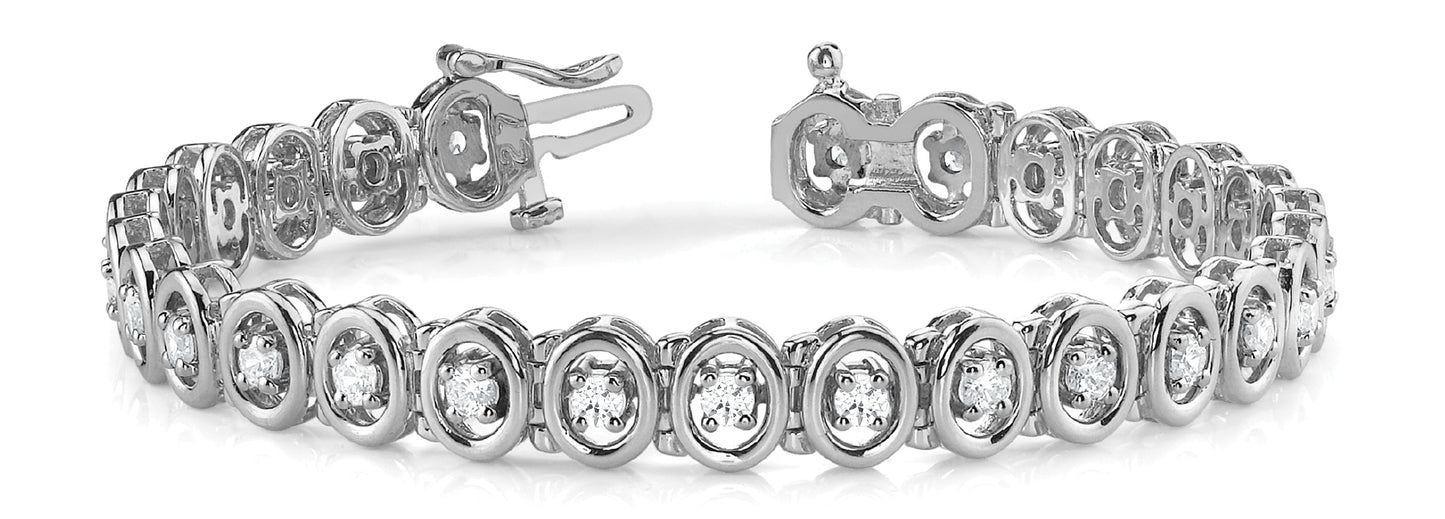 Round Diamond In-Line Tennis Bracelet