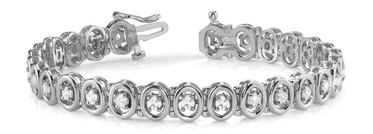Round Diamond In-Line Tennis Bracelet