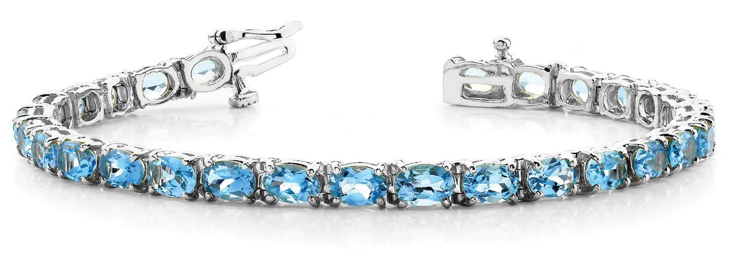 Multi-Diamond Oval Gemstone Bracelet