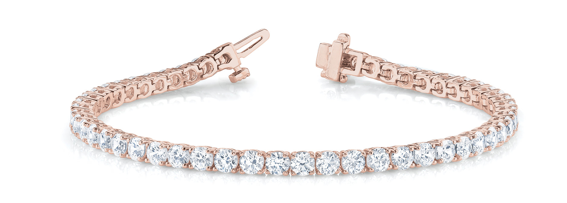 18K Rose Gold Diamond In-Line Tennis Bracelet