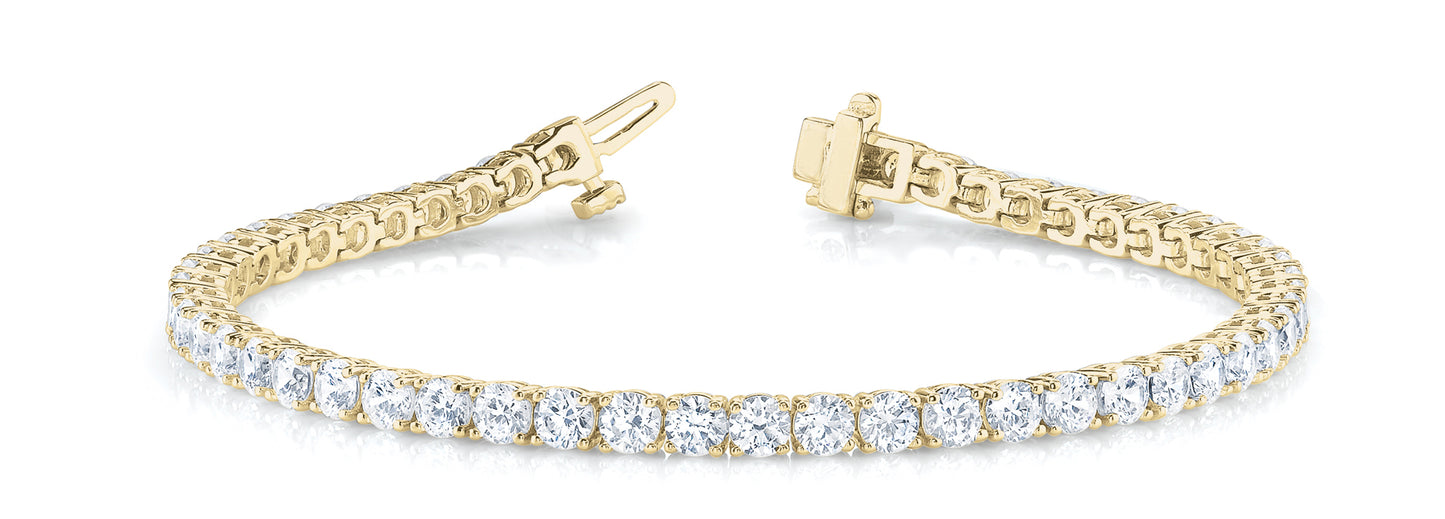 18K Yellow Gold 3.90 CT Diamond Line Bracelet