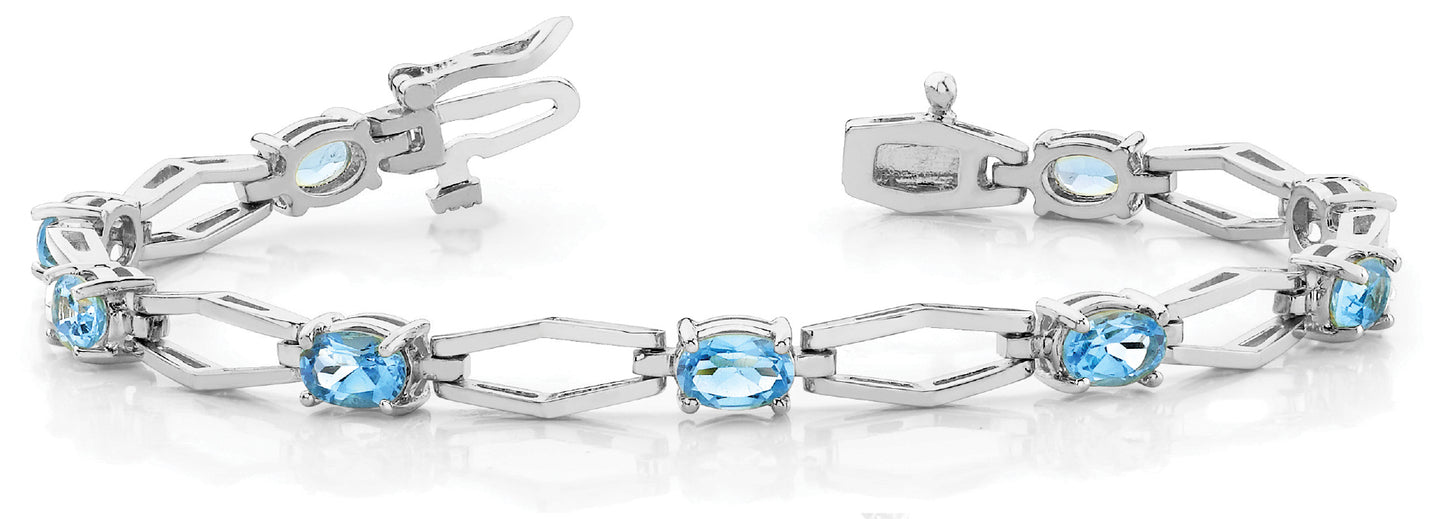 Diamond Oval Gemstone Bracelet