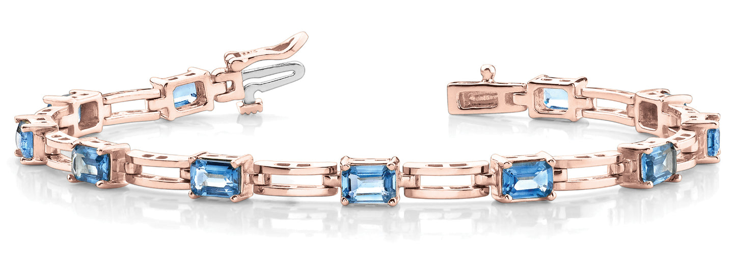 Rose Gold Emerald Diamond 5-Stone Bracelet