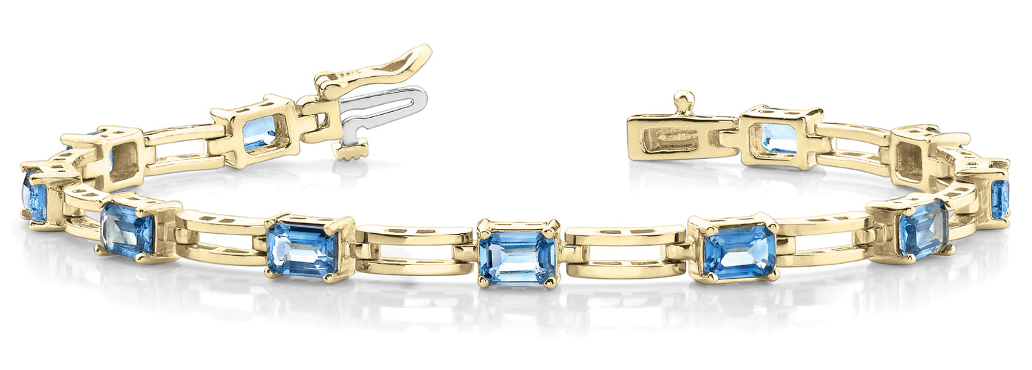 18K Yellow Gold Emerald Diamond Fashion Bracelet