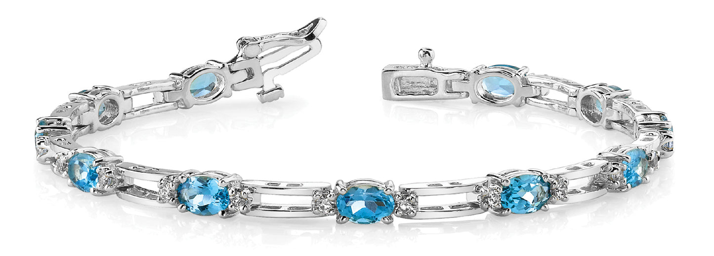 Multi-Diamond Precious Metal Bracelet