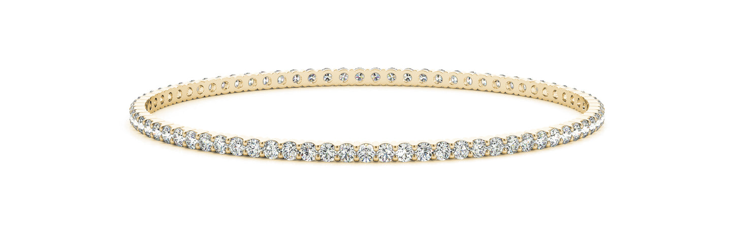 18K Yellow Gold 2.5 CT Diamond Bangle Bracelet