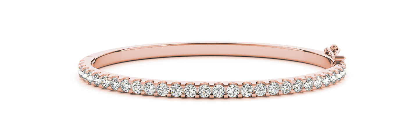 18K Rose Gold Round Diamond Fashion Bracelet