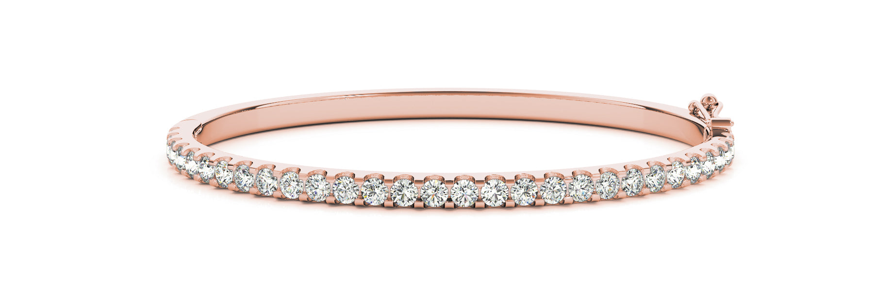 18K Rose Gold Diamond Fashion Bangle Bracelet