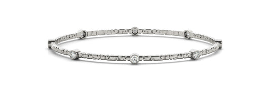8-Diamond Round Bangle Bracelet