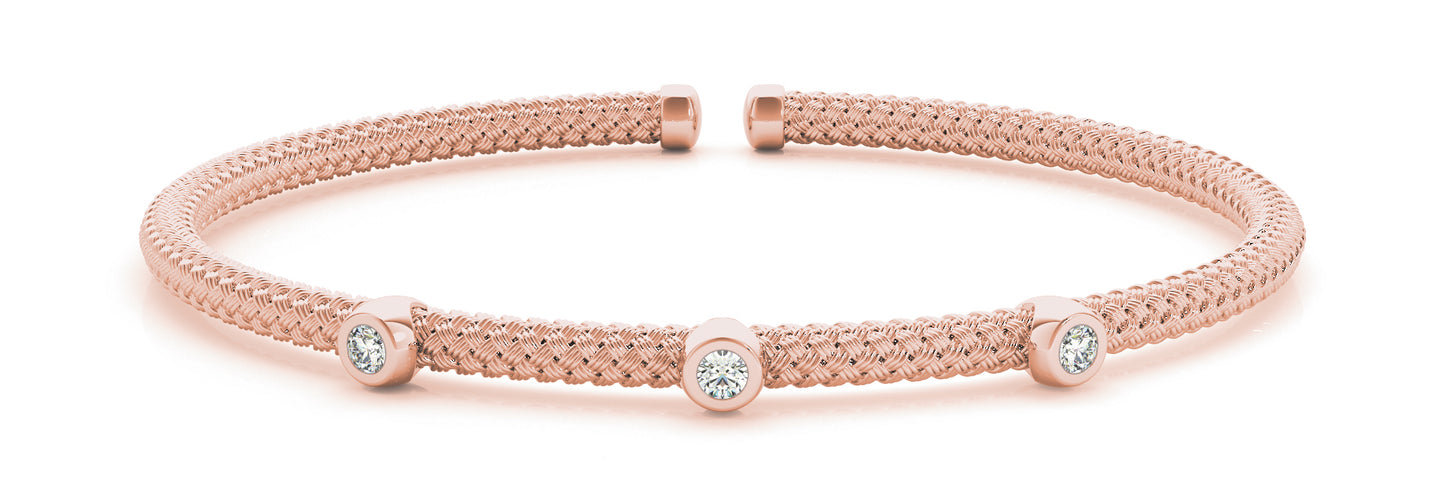 14K Rose Gold Diamond Fashion Bangle