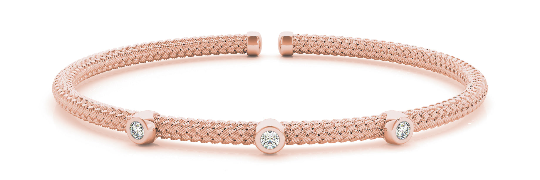 14K Rose Gold Diamond Fashion Bangle