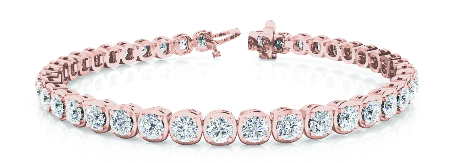 14K Rose Gold Diamond Line Bracelet