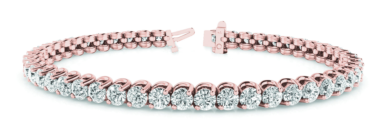 14K Rose Gold 4ct Diamond In-Line Bracelet