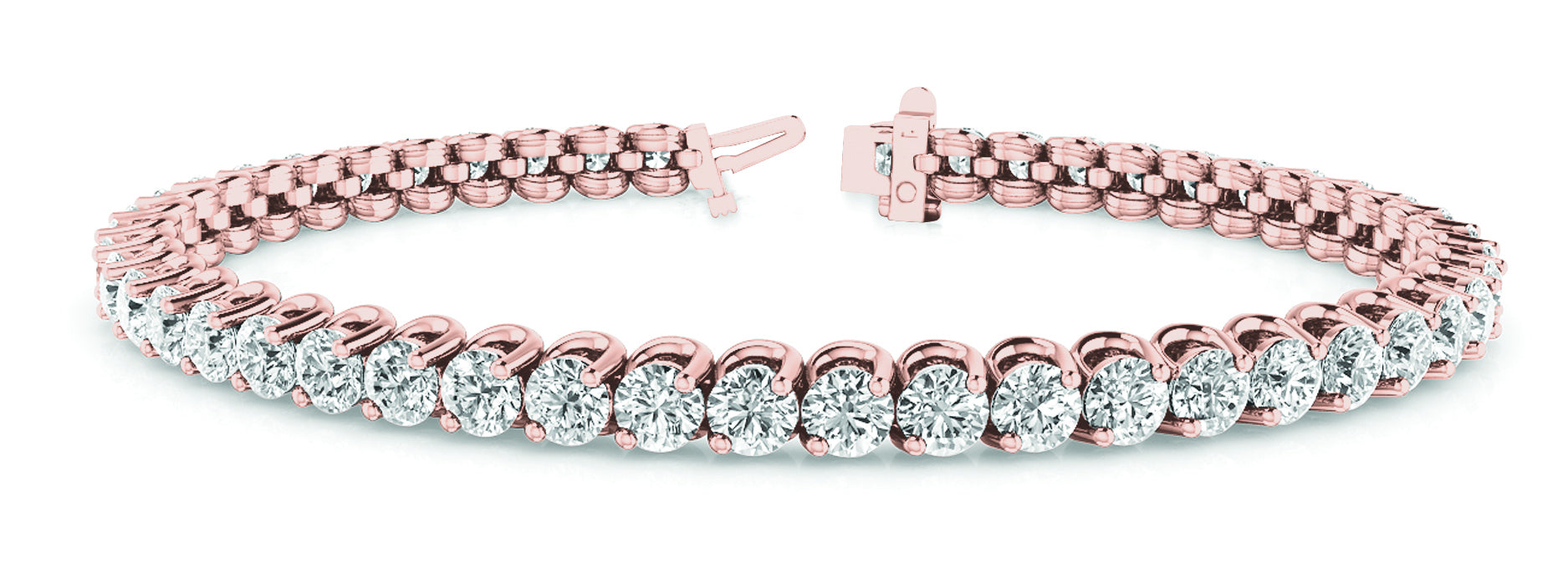 14K Rose Gold 7 ct Diamond Line Bracelet