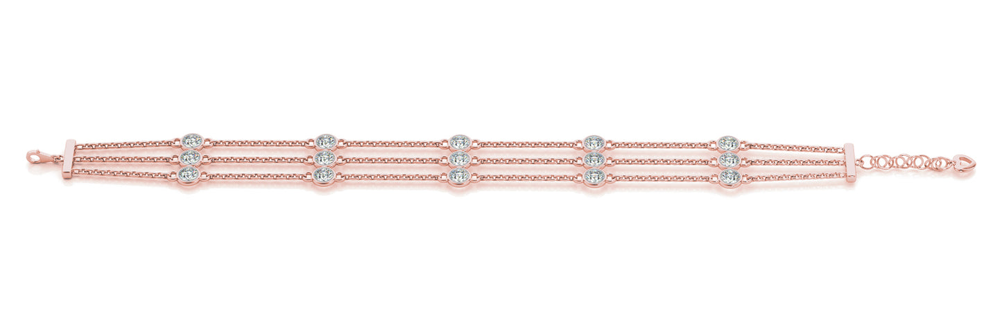 Rose Gold 2.38 ctw Diamond Tennis Bracelet