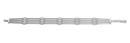 3-Row Diamond Chain Bracelet