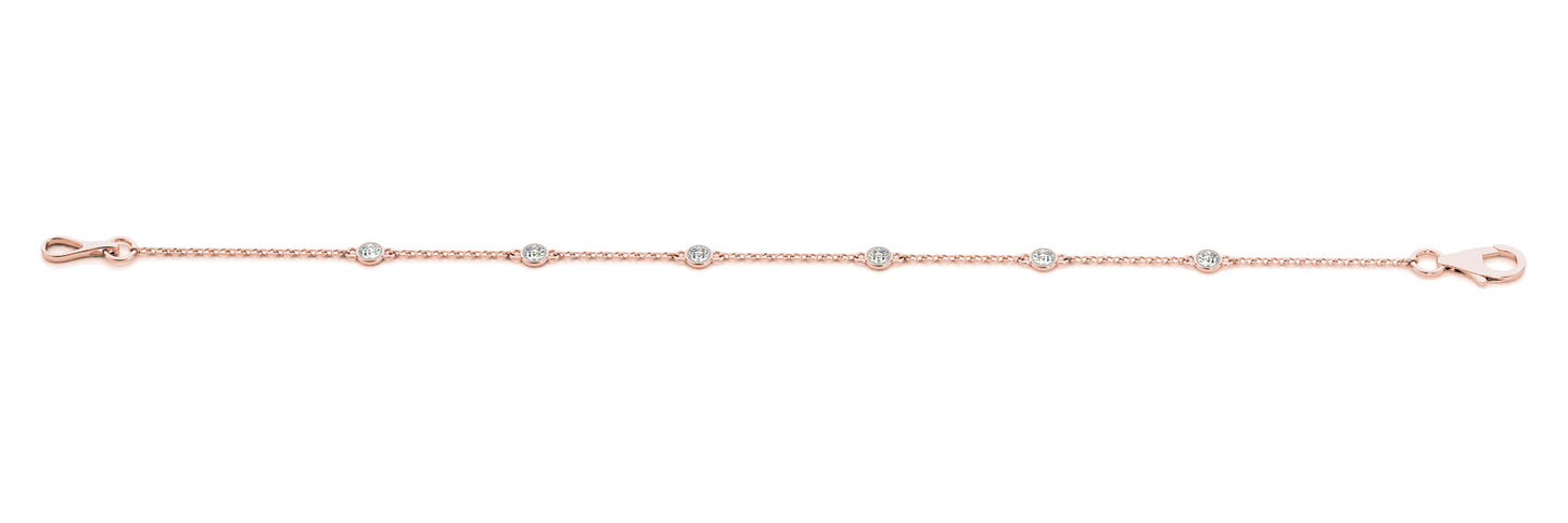 14K Rose Gold Round Diamond Fashion Bracelet