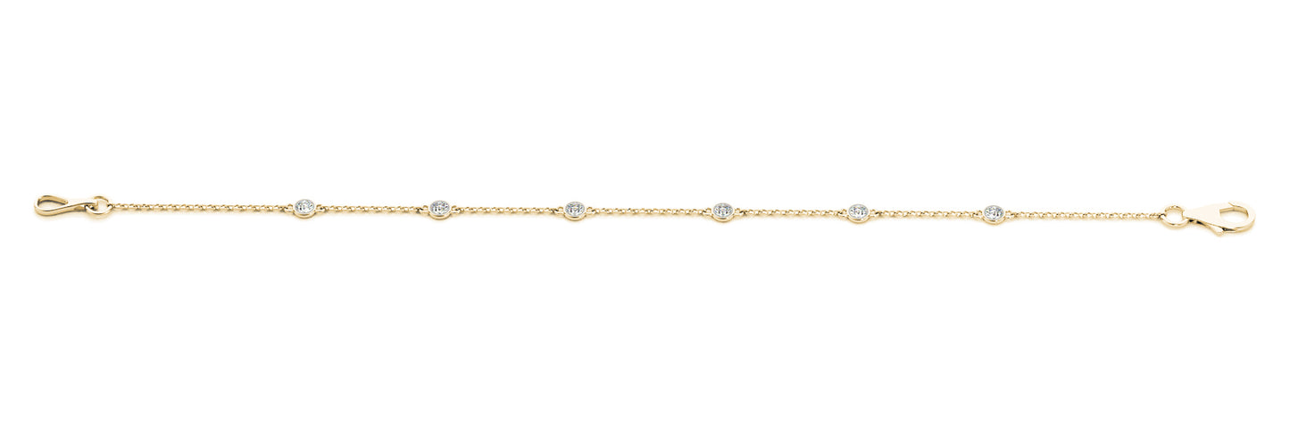 18K Yellow Gold 1/5 ctw Diamond Chain Bracelet