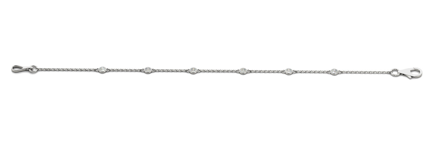 6 Diamond Row Chain Link Bracelet