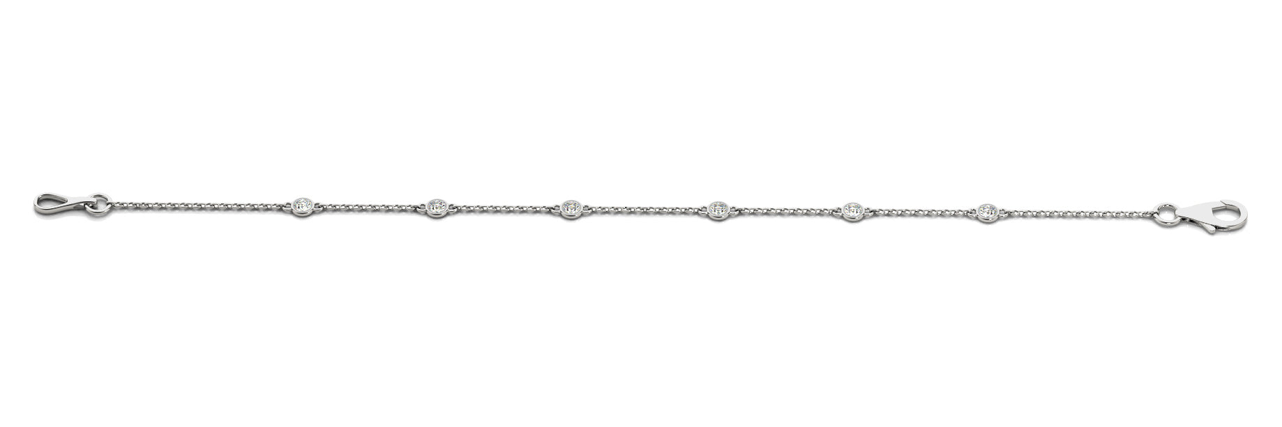6-Diamond Round Chain Bracelet