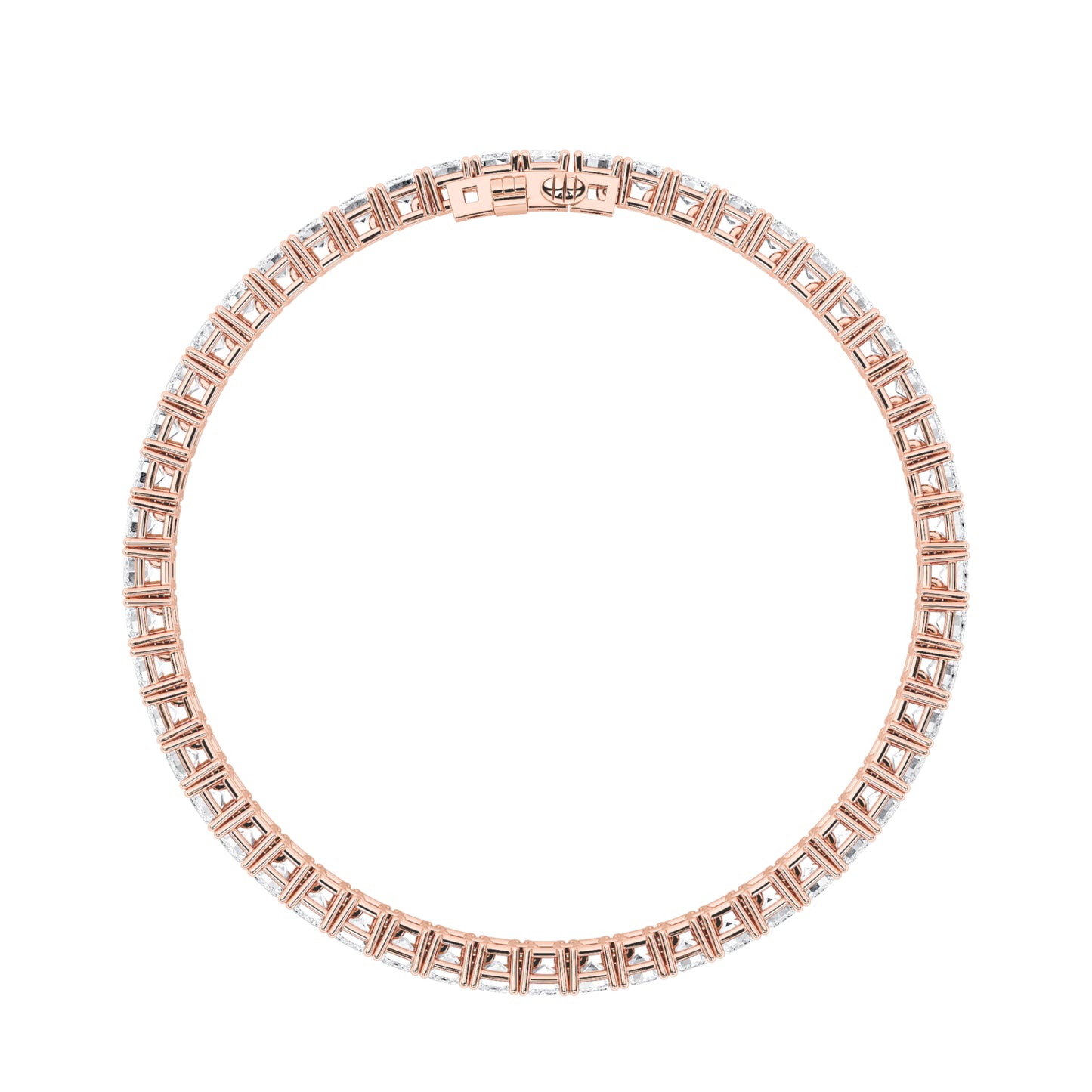 15Cttw Emerald Shaped Lab Grown Diamond (F/VS) East West Line Bracelet in 14K Gold