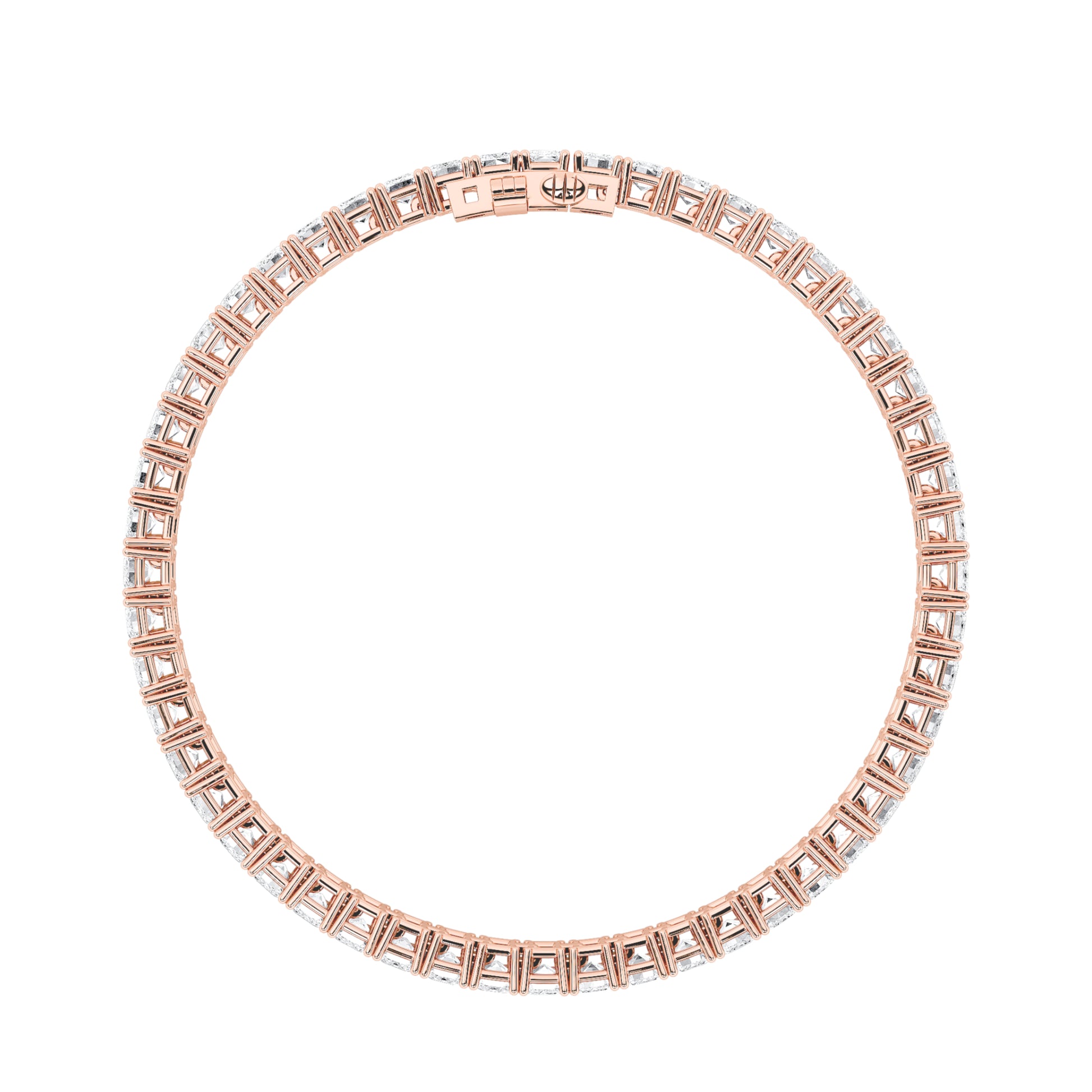 15Cttw Emerald Shaped Lab Grown Diamond (F/VS) East West Line Bracelet in 14K Gold