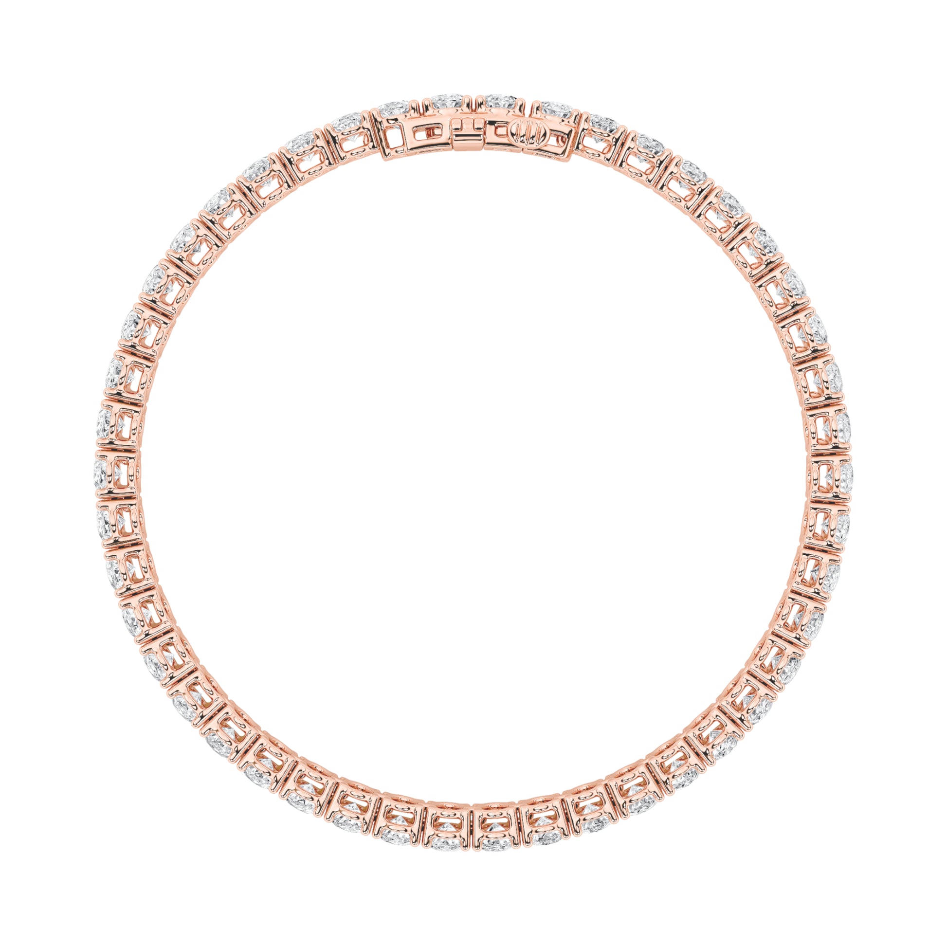 9Cttw Oval Shaped Lab Grown Diamond (F/VS) East West Line Bracelet in 14K Gold