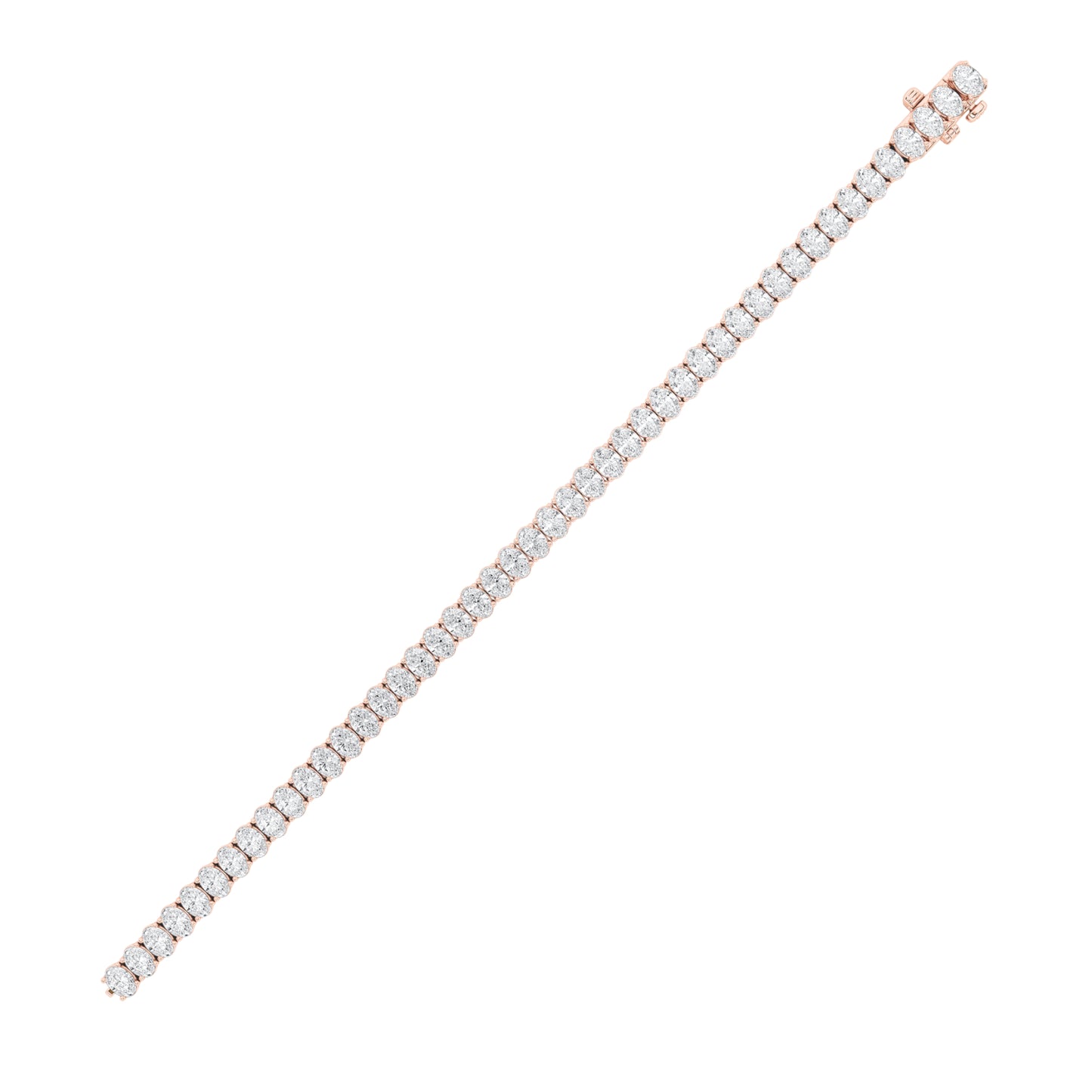 9Cttw Oval Shaped Lab Grown Diamond (F/VS) East West Line Bracelet in 14K Gold