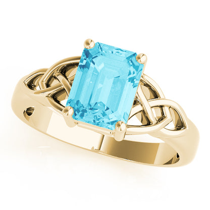 18K Yellow Gold Emerald Diamond Ring