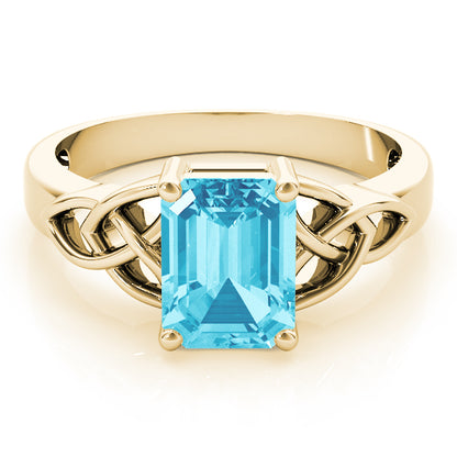 18K Yellow Gold Emerald Diamond Ring