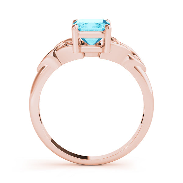 18K Rose Gold Emerald Diamond Fashion Ring