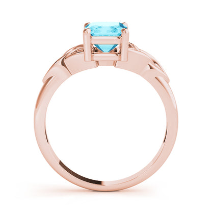 18K Rose Gold Emerald Diamond Fashion Ring