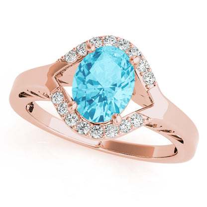 Rose Gold 2.12 CT Oval Diamond Fashion Ring