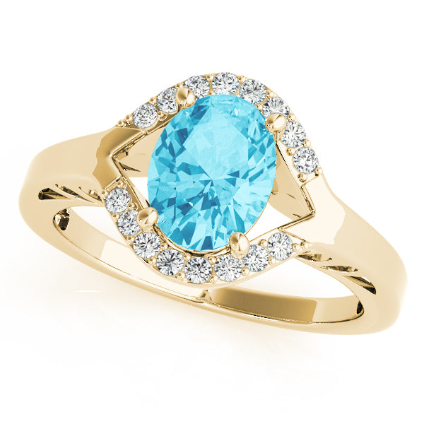 18K Yellow Gold 2ct Oval Diamond Fashion Ring